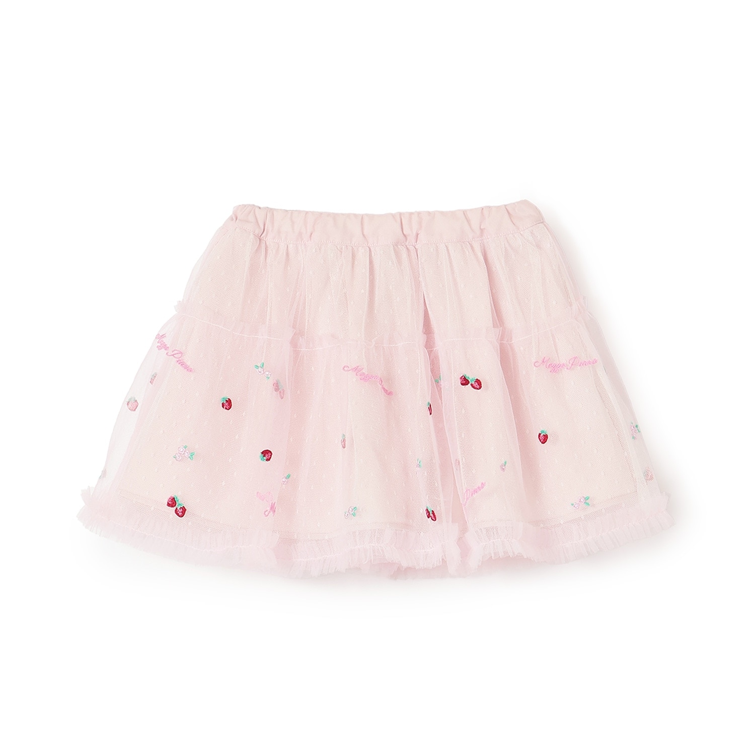 イチゴ刺しゅう チュールスカート