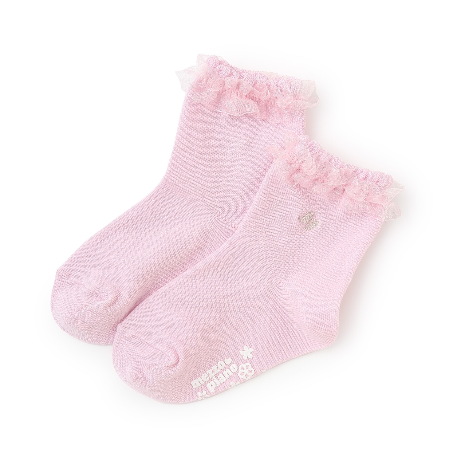 フリル　ロゴ刺しゅうソックス