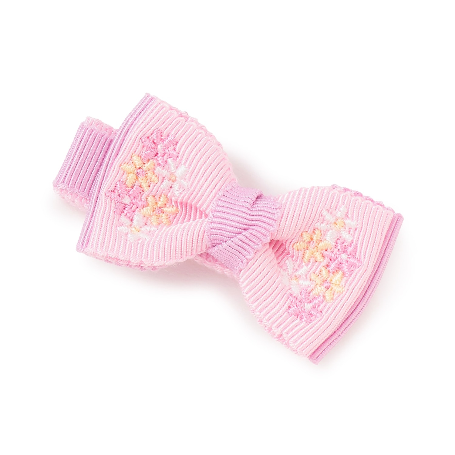 花リボン　ヘアクリップ