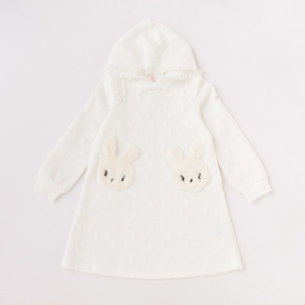 Narumiya Online ナルミヤ オンラインの公式通販サイト 別注 ウサギアップリケキルトワンピース 90cm チャコール キッズ