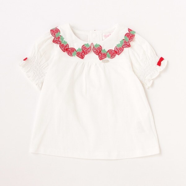 【新品/メゾピアノ】130cmリボンモチーフ　パフスリーブＴシャツ 6022203_1.jpg