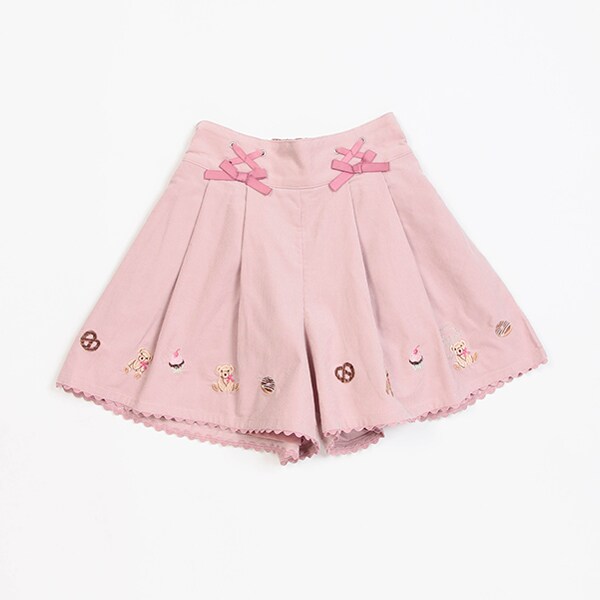 ☆エミリーテンプルキュート☆ピンク　リボン　ワンピース　ウエストデザイン　裾刺繍