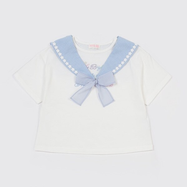 【人気商品再入荷】【直営店で取り扱い無し】セーラー衿つき　半袖Ｔシャツ