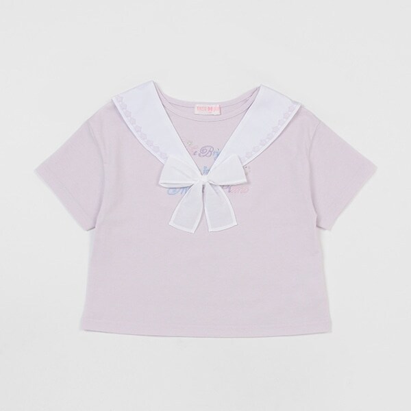 【人気商品再入荷】【直営店で取り扱い無し】セーラー衿つき　半袖Ｔシャツ