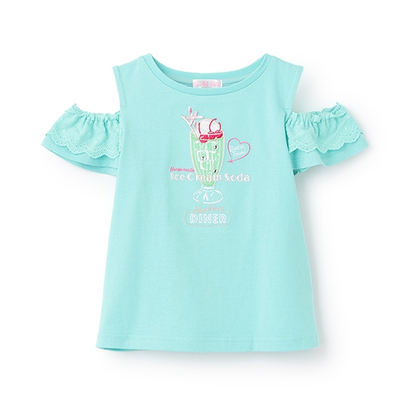 【人気商品再入荷】【直営店で取り扱い無し】ダイナーメニュー肩開き　2wayTシャツ