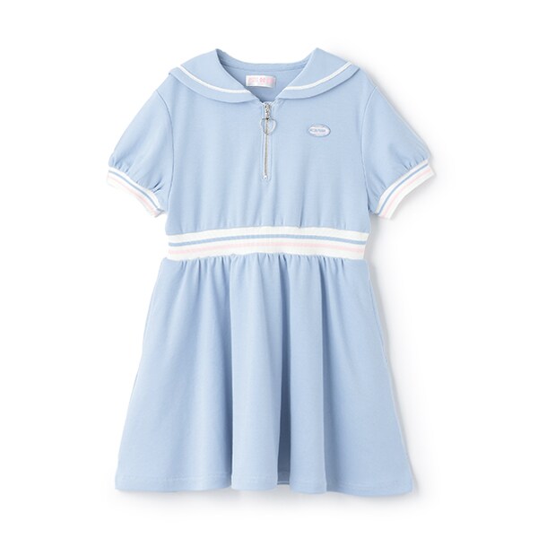 【人気商品再入荷】【直営店で取り扱い無し】ハーフジップ　セーラーワンピース