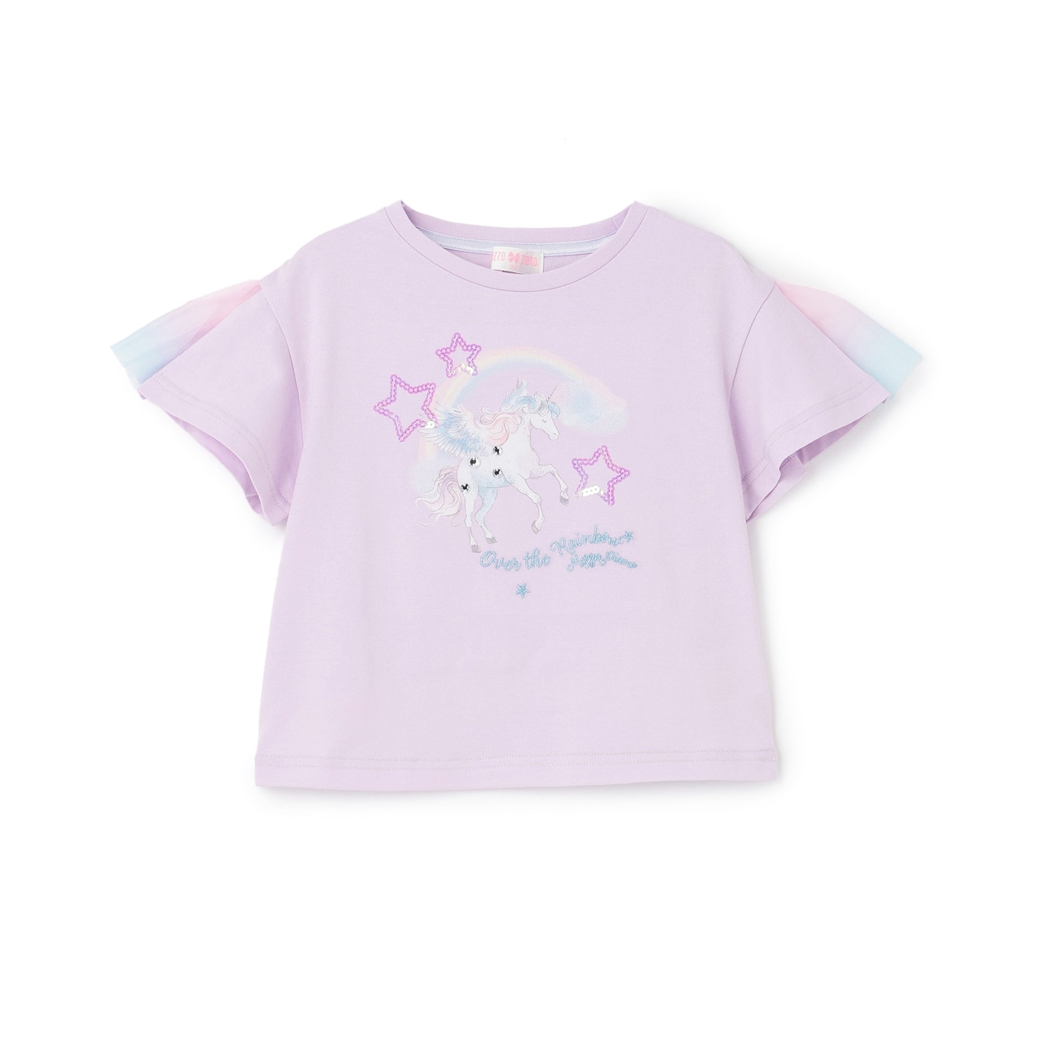 【人気商品再入荷】【直営店で取り扱い無し】ユニコーン　袖チュール切替　半袖Tシャツ