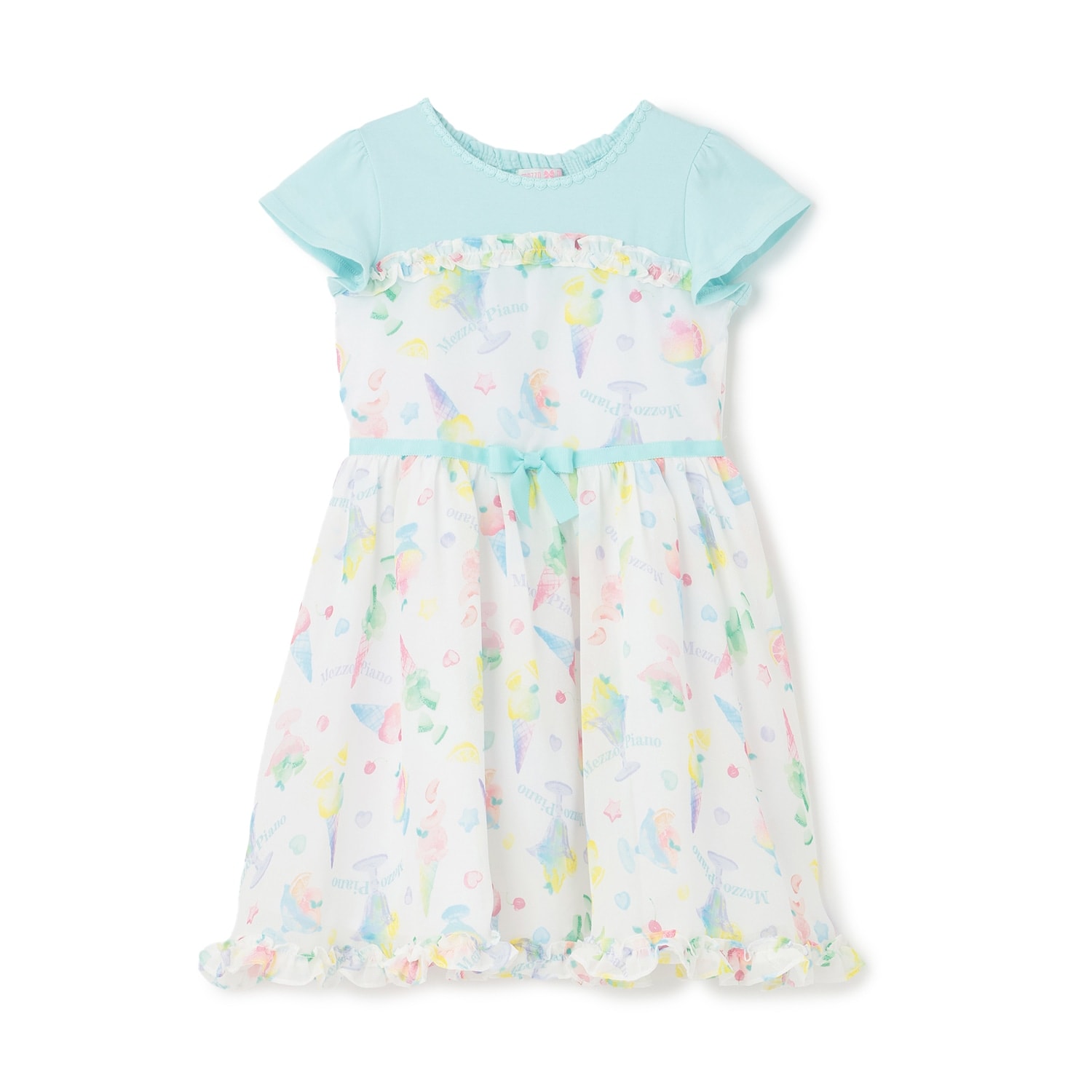 【人気商品再入荷】【直営店で取り扱い無し】フルーツシャーベット柄 ワンピース