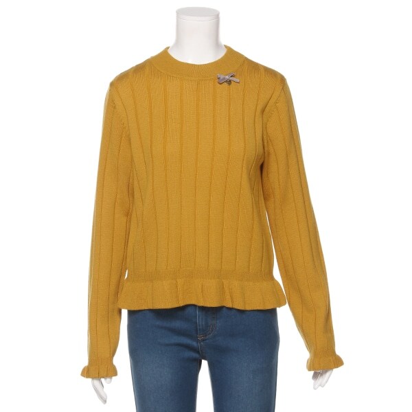 Narumiya Online ナルミヤ オンラインの公式通販サイト裾フリルニット S 140 カラシ ジュニア