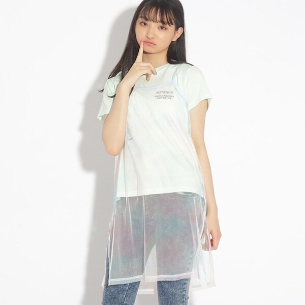 ◆【セットアイテム】シアータイダイキャミワンピース+Tシャツ