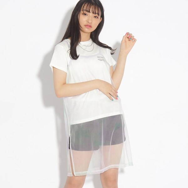 ◆【セットアイテム】シアータイダイキャミワンピース+Tシャツ
