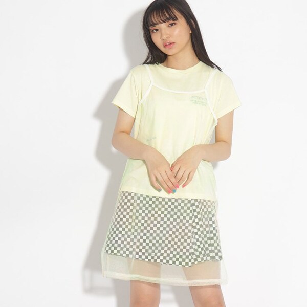◆【セットアイテム】シアータイダイキャミワンピース+Tシャツ