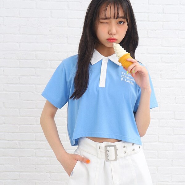 Y2K気分♪衿付きコンパクトTシャツ