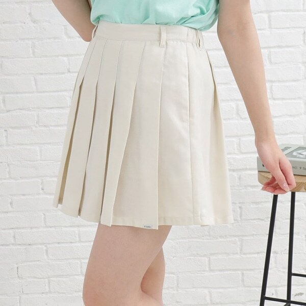 Sporty & Rich プリーツスカート アイボリー 130cmサイズあり】カラーポリプリーツスカート(SS(130-140) ブラック