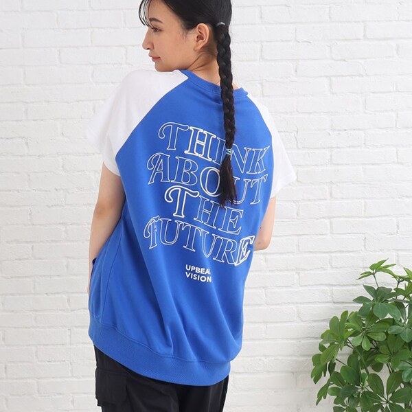フレンチスリーブ配色チュニックTシャツ