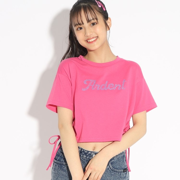 裾シャーリングTシャツ
