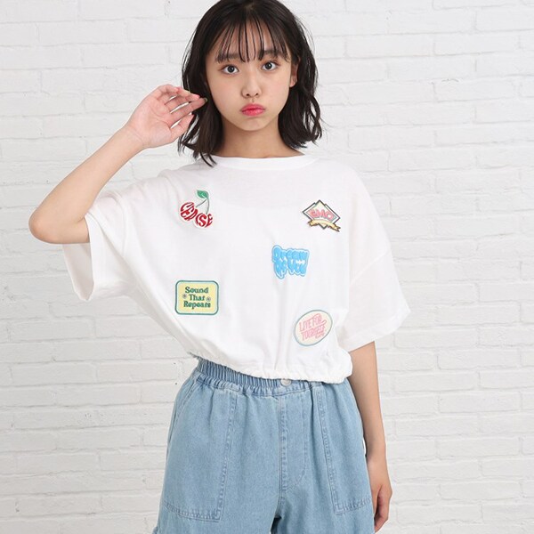 【前後2WAY】裾ドロストワッペンTシャツ