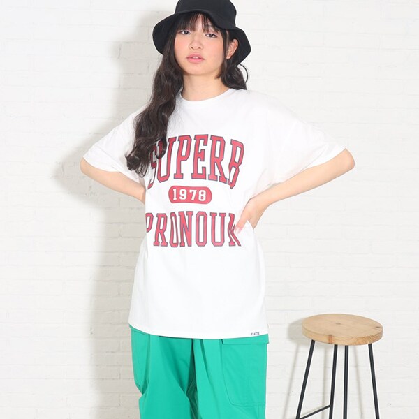 【コットン100％/130cmサイズあり】ビッグロゴTシャツワンピース