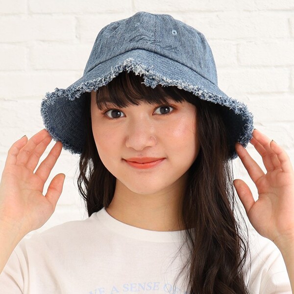 【部分接触冷感】ひんやり♪フリンジバケットハット