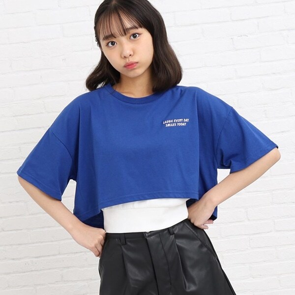 【2点SET】ハートサガラロゴ短丈Tシャツ+キャミSET