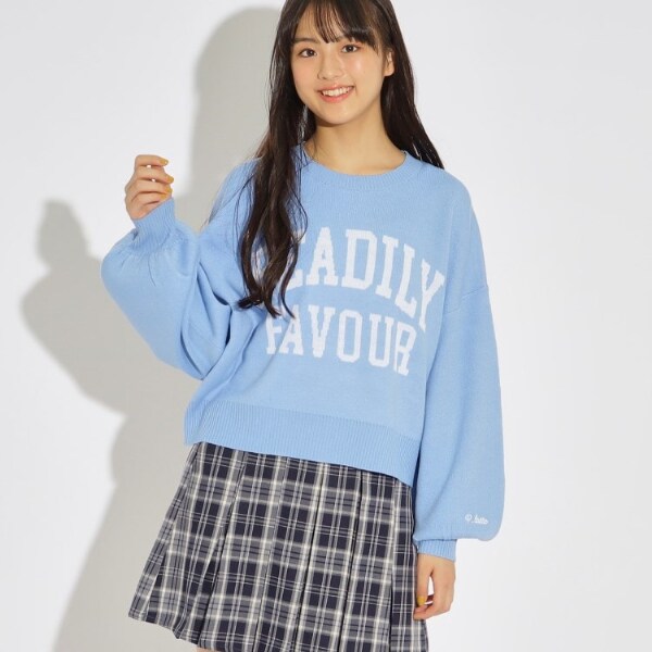 【洗える・毛玉になりにくい】ロゴジャガードデザインニットプルオーバー
