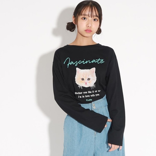 猫プリントロンT