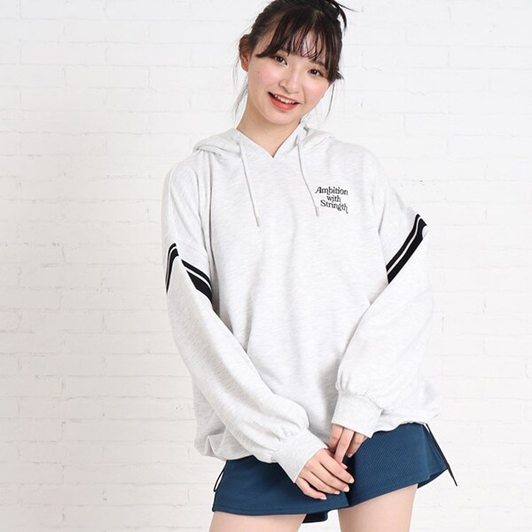裾ドロストラインリブチュニック