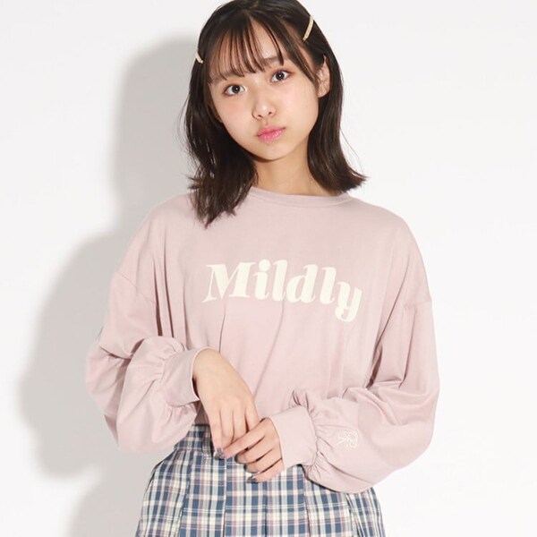 【130cm/165cmあり】袖ボリュームロゴロンT