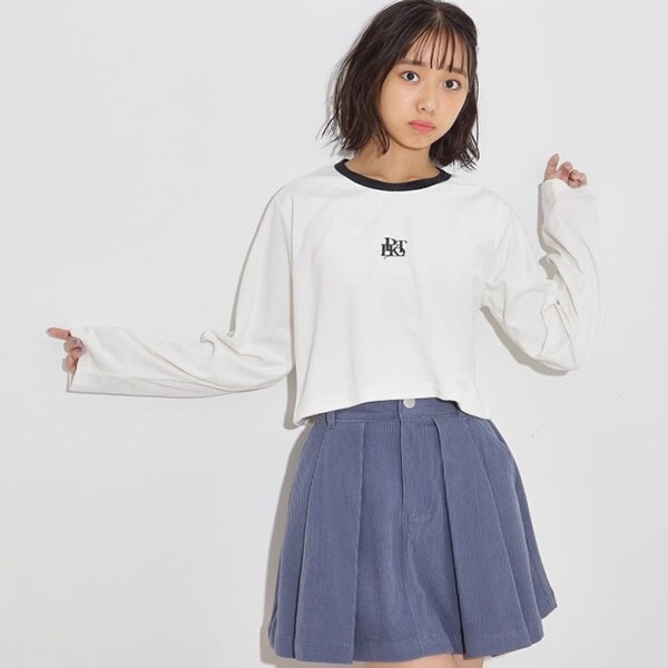 ベロアワンポイント刺繍プルオーバー