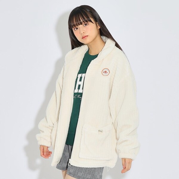 ストライプボアジャケット