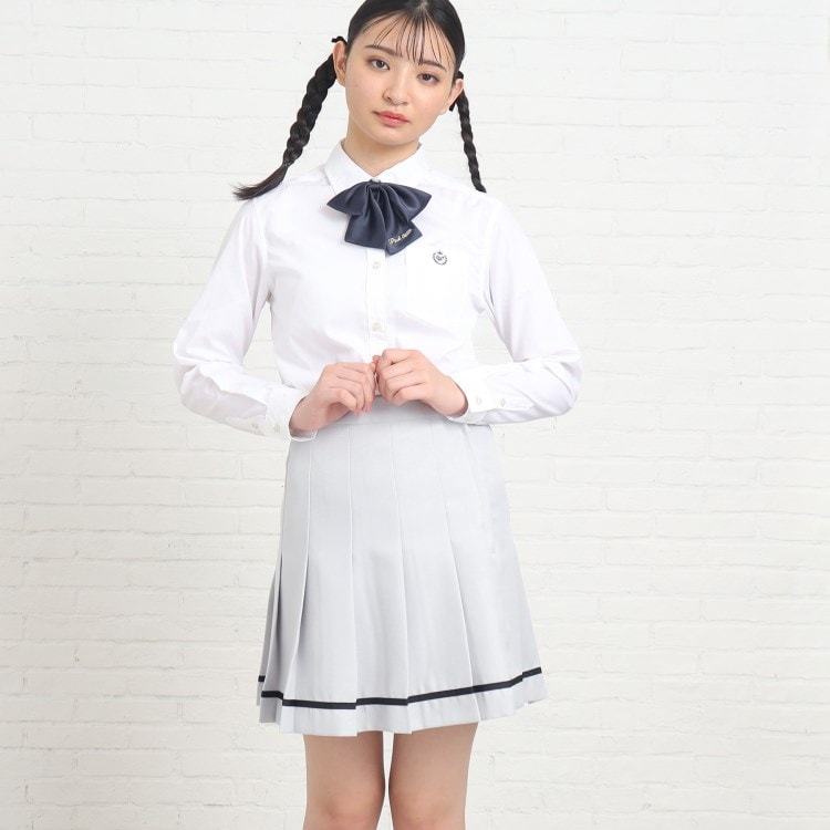 入卒・セレモニー・卒服】リボンSET ライン入り無地スカート(M(150