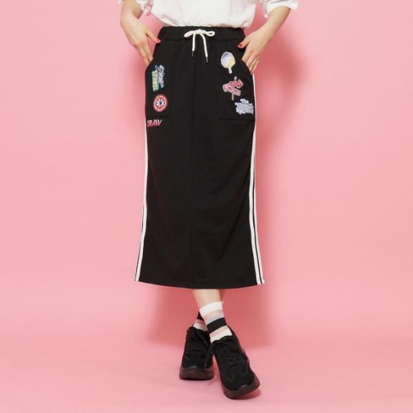 裏毛ライン入りロングスカート