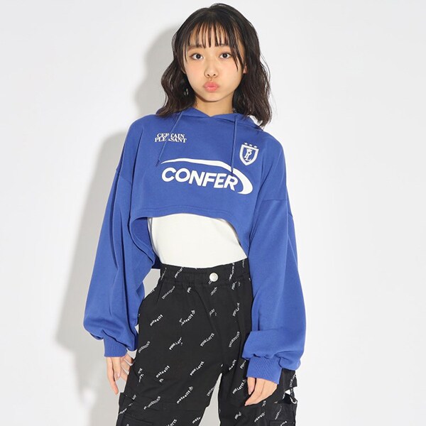 【2点SET】裏毛短丈フーディ＋インナータンクトップ