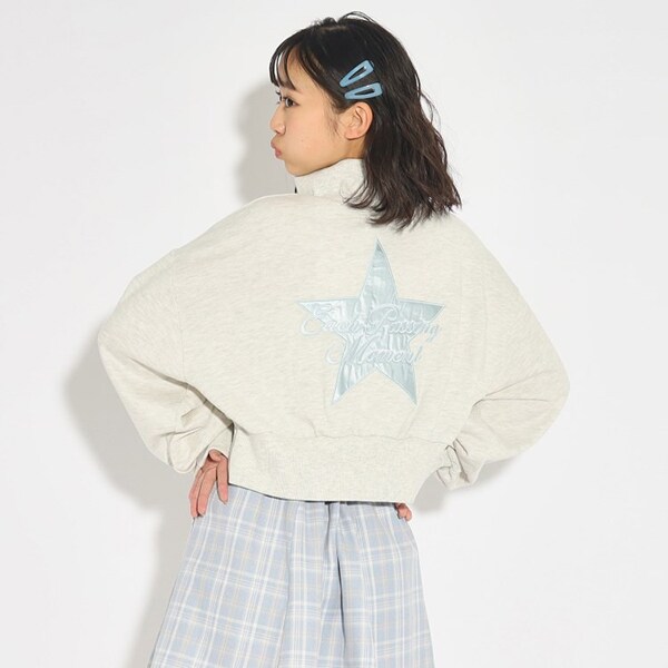 ハーフZIPバックスタープルオーバー