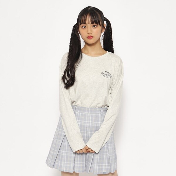 【130cmあり】リボンモチーフ ロングTシャツ
