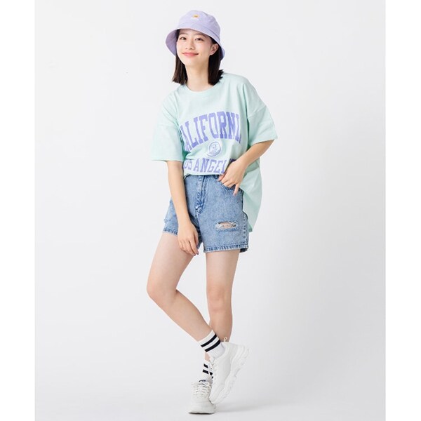 【綿100％】定番人気カレッジロゴチュニックTシャツ