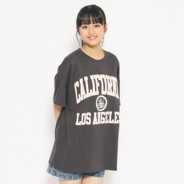 【綿100％】定番人気カレッジロゴチュニックTシャツ
