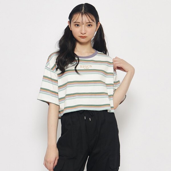 マルチカラーボーダーTシャツ