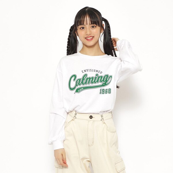 【130cmあり】カレッジロゴロングTシャツ