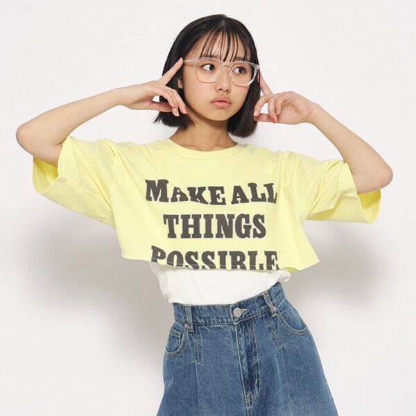 短丈レイヤードTシャツ