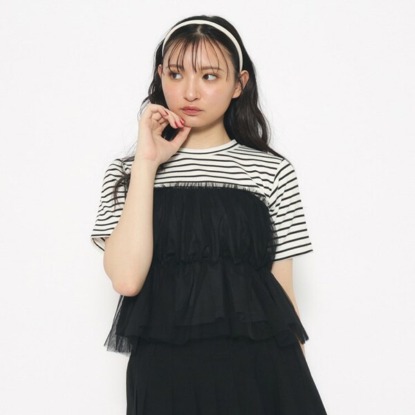 チュールドッキングTシャツ[半袖]