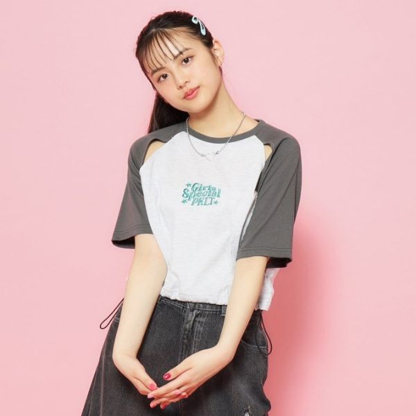 配色ラグランTシャツ