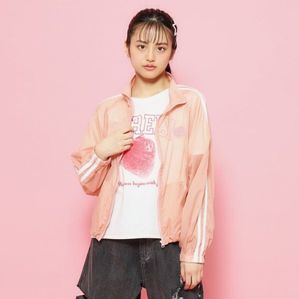 り－★新品 ピンクラテ★ライン切り替えブルゾン 160 ロゴラインブルゾン[品番：WRDW0215169]｜PINK-latte