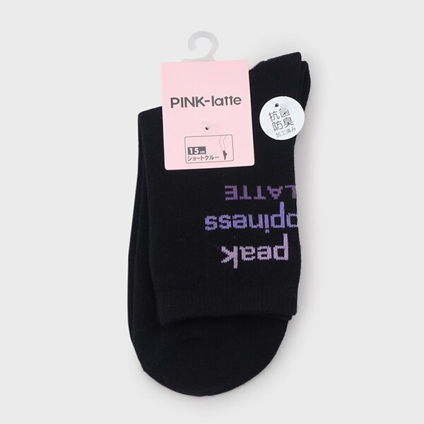 英字柄ショート丈ソックス