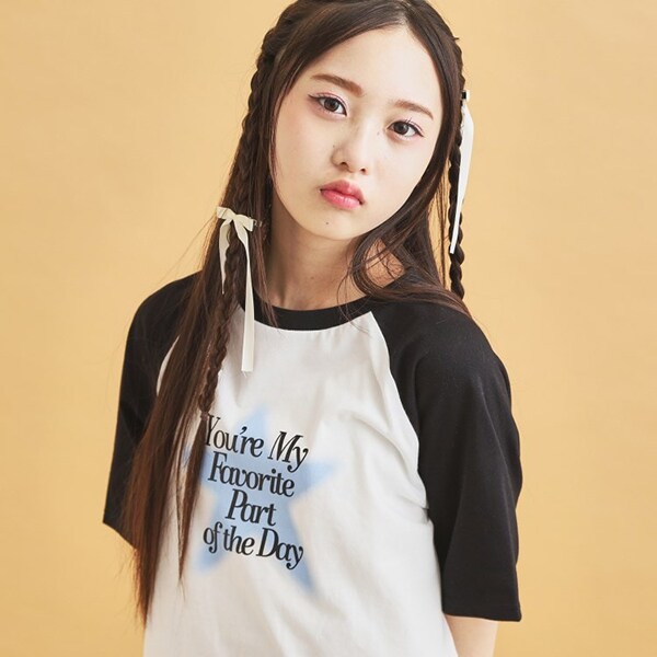 スプレー星ラグランTシャツ