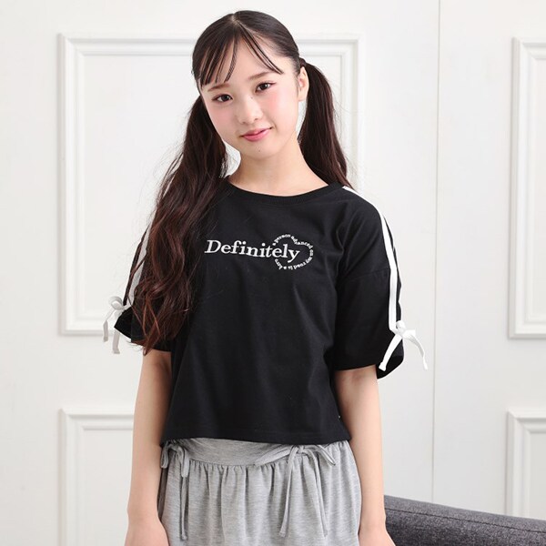 袖ラインリボンTシャツ