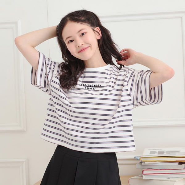 クロップドボーダーTシャツ