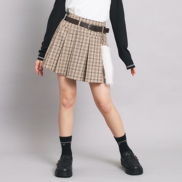 ベルト付プリーツスカート
