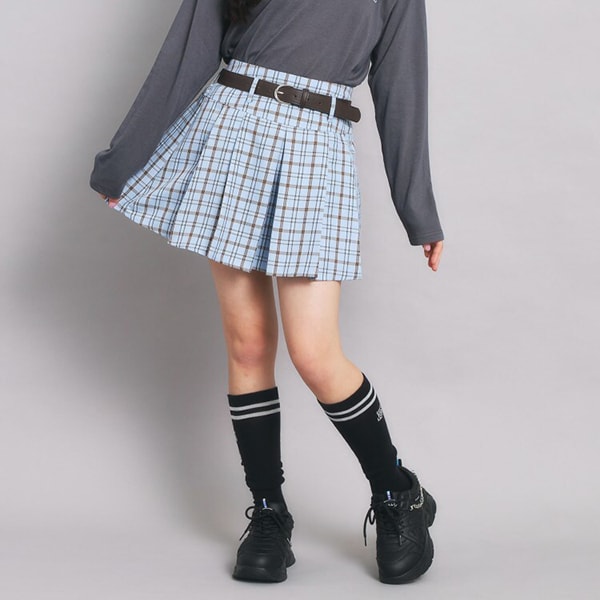 ベルト付プリーツスカート