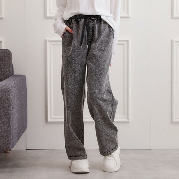 ワンポイント刺繍イージーロングパンツ